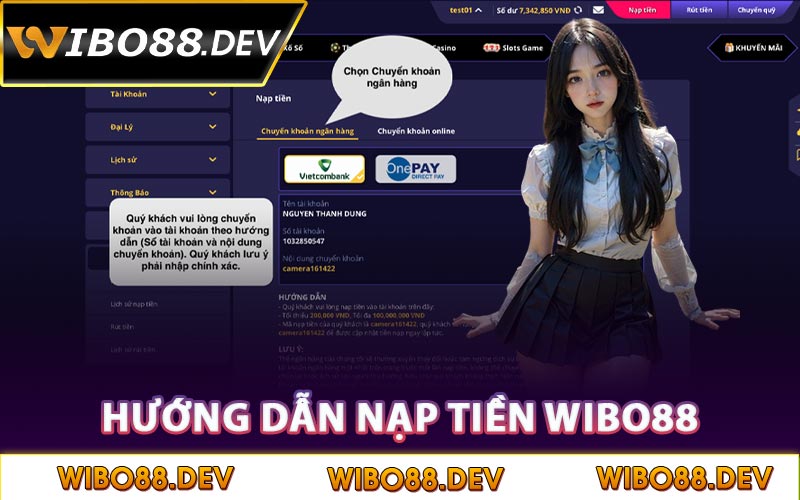 Hướng dẫn nạp tiền Wibo88